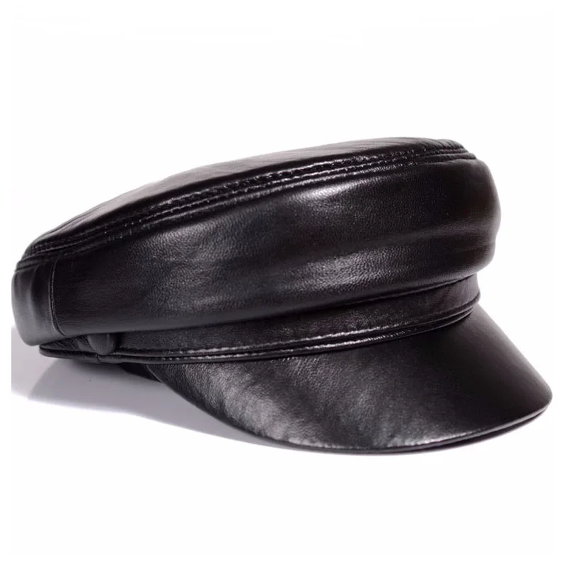 Leather Work Hat - Casquettes militaires coupe-vent unisexes, cuir véritable