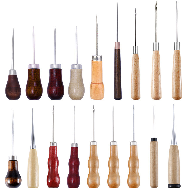 Leatherwork Repairs - Poinçon en cuir manche en bois