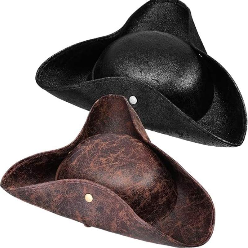 Leather Work Hat - Chapeau de Pirate en Faux cuir,