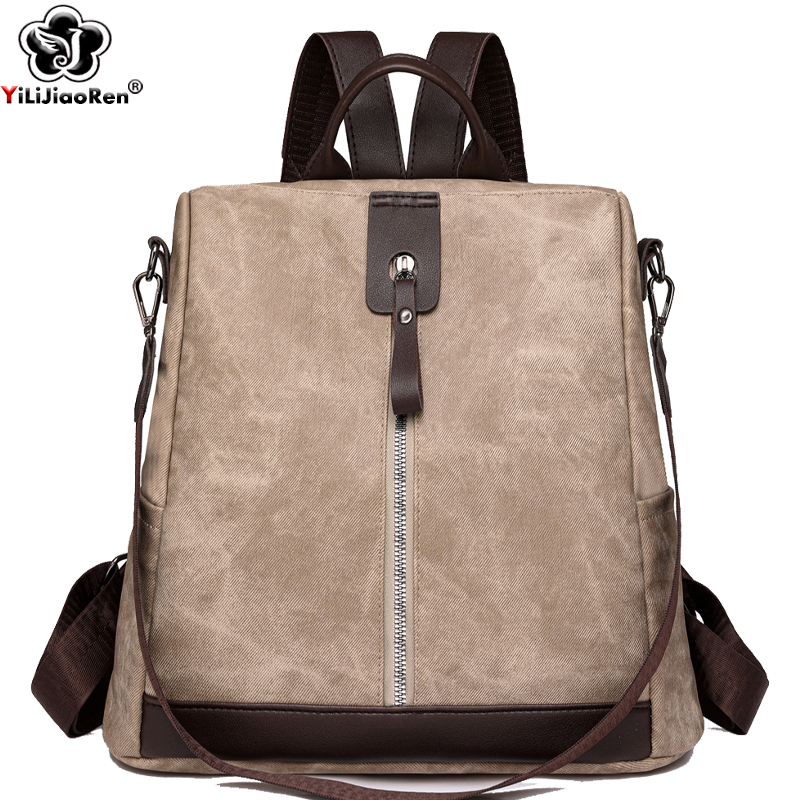 Leather Work Backpack - Mode Anti-vol sac à dos femme