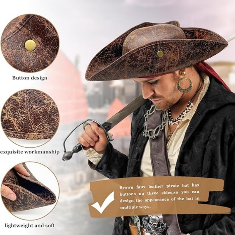 Chapeau de Pirate en Faux cuir - Leather Work Hat avis et prix